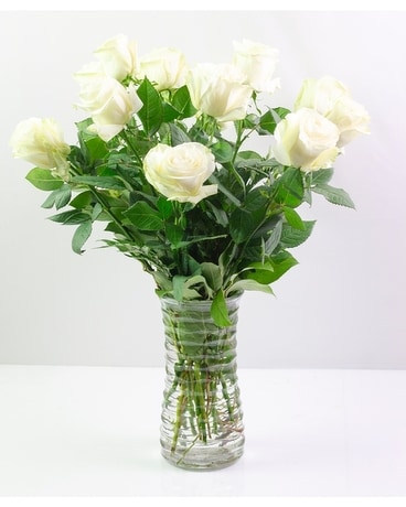 One Dozen Roses Flower Arrangement
