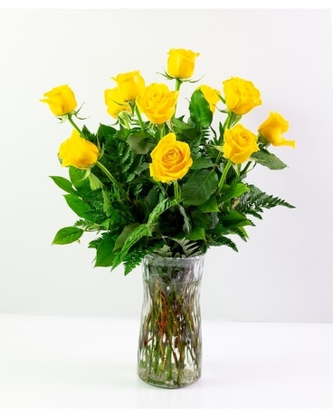 One Dozen Roses Flower Arrangement