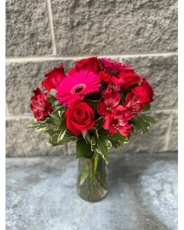 Red Hot Love Flower Arrangement