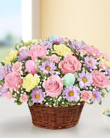 Floral Easter Egg Basket Flower Arrangement