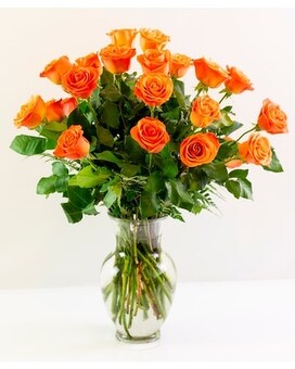 Two Dozen Orange Roses Flower Arrangement