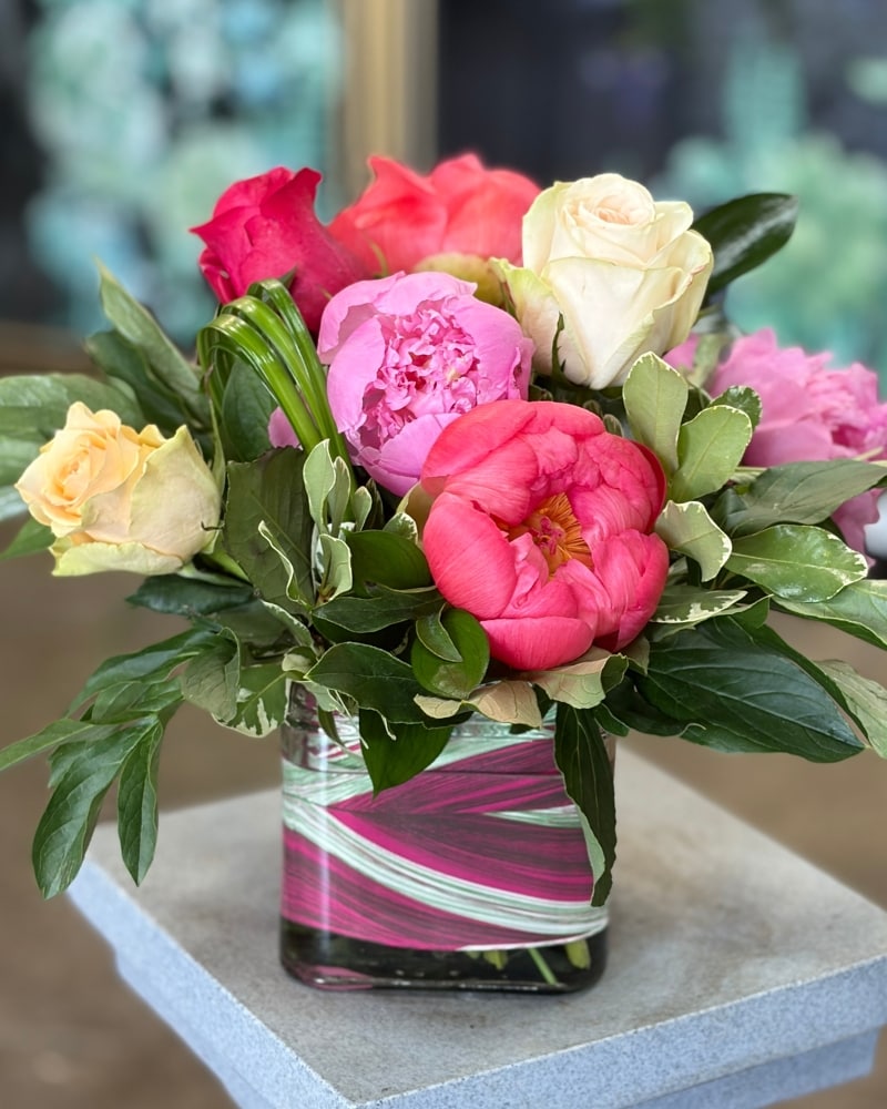 ピオニー セット Peony and Rose Bouquet [Free Delivery]