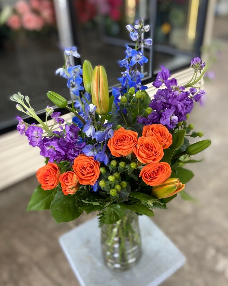 Blue and Orange Bouquet