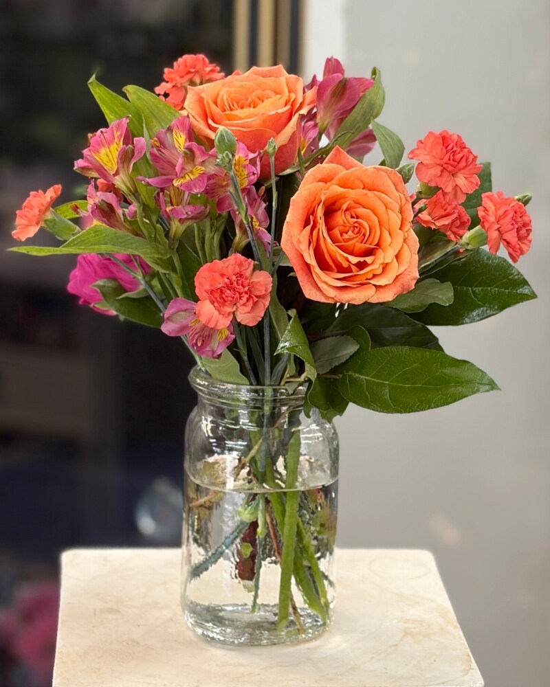 Hot Pink & Orange Flower Bouquet | Delivered For Free