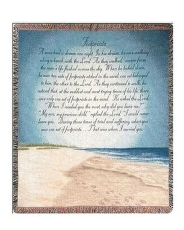 Tapestry Throw - Footprints Flower Arrangement