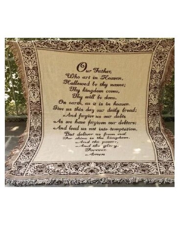 Tapestry Throw - The Lord's Prayer Flower Arrangement