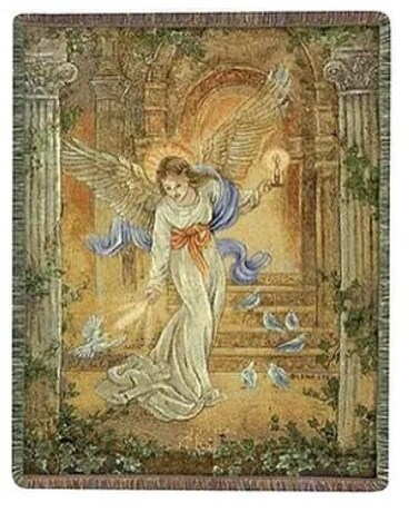 Tapestry Throw - Angel of Light Flower Arrangement