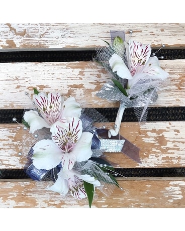 Alstroemeria Corsage and Boutonniere Flower Arrangement