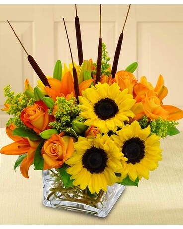 Sunflower Splash of Autumn Flower Arrangement