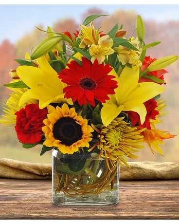 Crimson Sunset Flower Arrangement