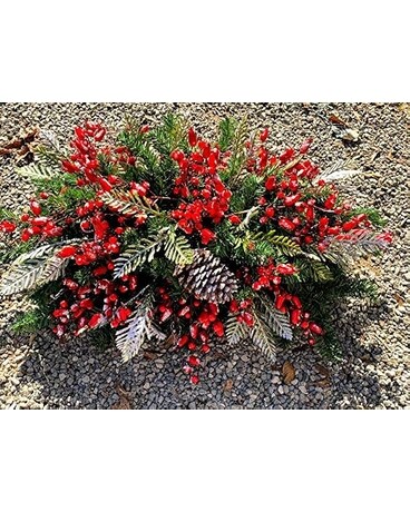 Winter Cemetery Grave Pillow Specialty Arrangement