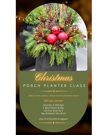 Christmas Porch Planter Class Specialty Arrangement