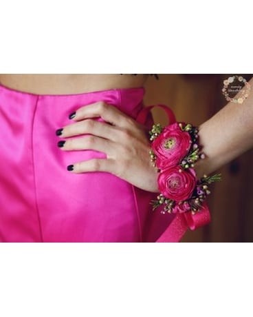 Hot Pink Ranunculus Bangle Flower Arrangement