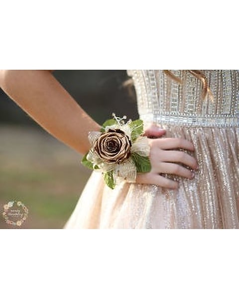 Gold Forever Rose Wrist Corsage Gold Forever Rose Wrist Corsage