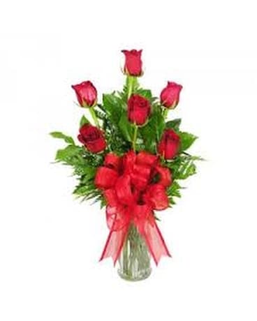 Half Dozen Roses Flower Arrangement