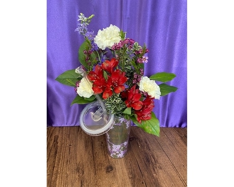 Grandma's Superpower Cup with Flowers Flower Arrangement