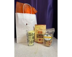 glass with trail mix & nuts size,  inches height and  inches wide.