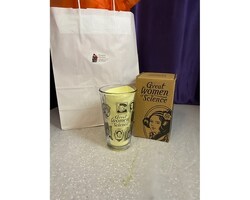 two glasses in a gift bag size,  inches height and  inches wide.