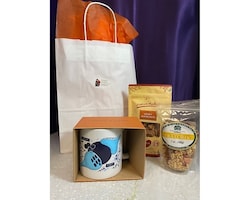 mug with nuts & trail mix size,  inches height and  inches wide.