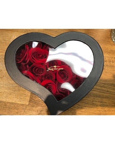 Heart Filled with Roses Flower Arrangement