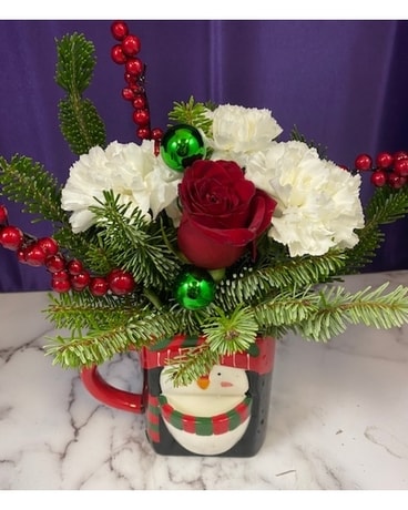 Winter Penguin Wishes Flower Arrangement
