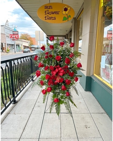 Rose Stand up Easel Funeral Arrangement
