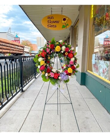 Colorful Round Standup Easel Flower Arrangement