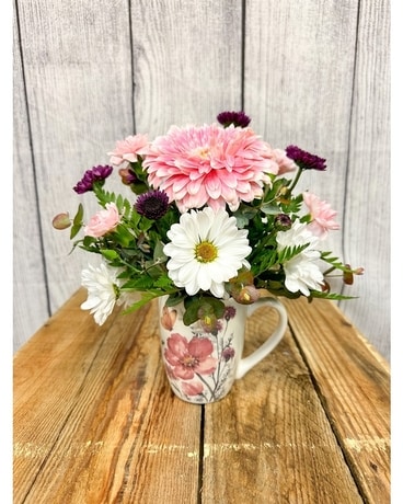Pretty Petals Mug Flower Arrangement