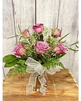 Pink or Purple Roses size,  inches height and  inches wide.