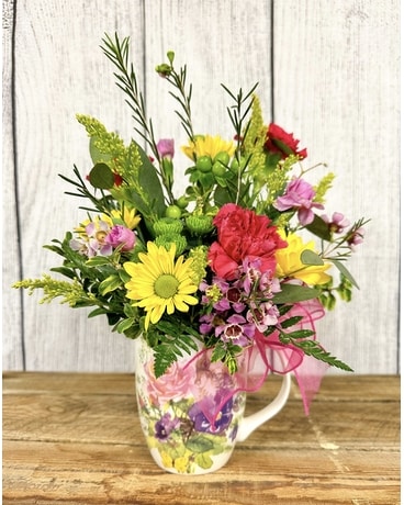 Spring Mix Mug Flower Arrangement