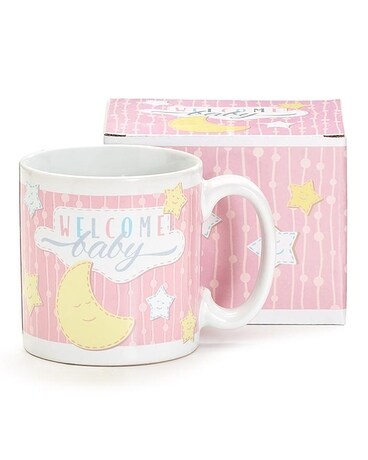 Baby Girl Mug Flower Arrangement