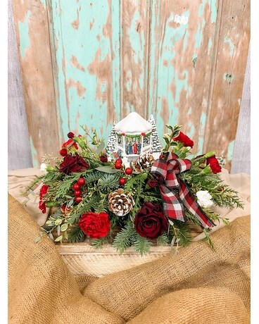 Thomas Kinkade's Sweet Sounds of Christmas Flower Arrangement