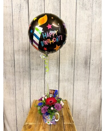 Happy Birthday to You+ Mylar Balloon Flower Arrangement