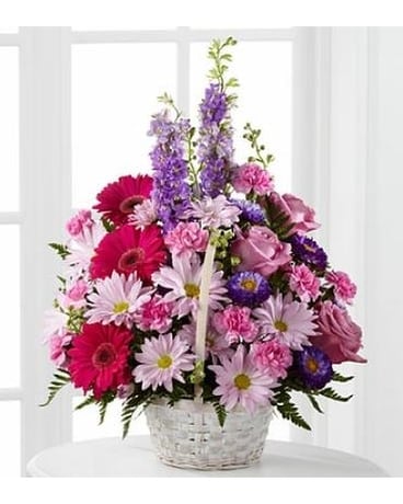 The Pastel Peace™ Basket Flower Arrangement