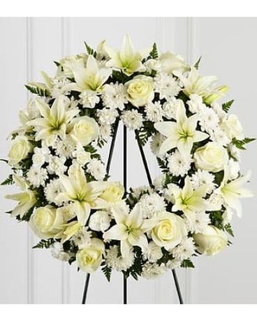 The Treasured Tribute™ Wreath Flower Arrangement