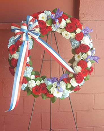 Patriotic Tribute Wreath Flower Arrangement