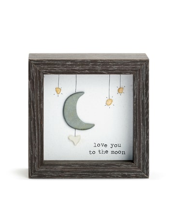 Framed Pebble Art 15 Love You to the Moon Gifts