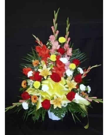 Sympathy Funeral Basket - 10 Flower Arrangement