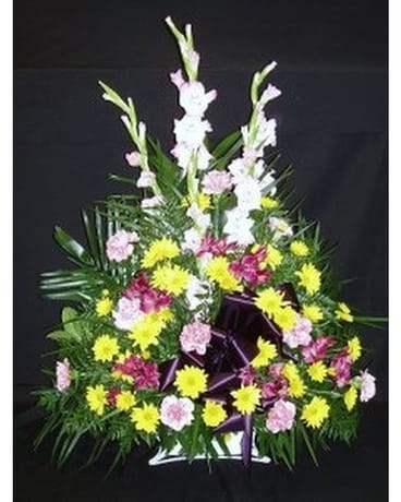 Sympathy - Funeral Basket - 9 Flower Arrangement