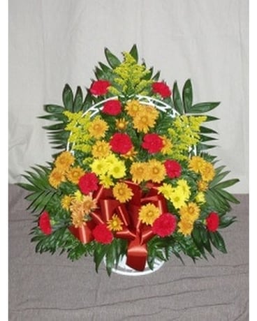 Sympathy Funeral Basket -8 Flower Arrangement