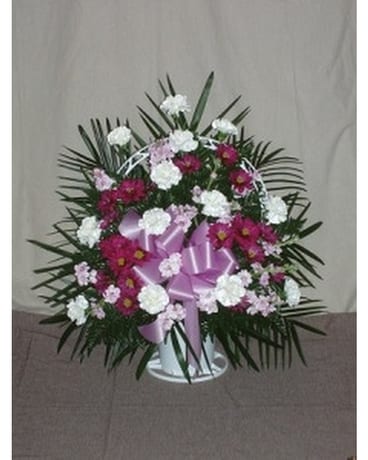 Sympathy Funeral Basket -7 Flower Arrangement