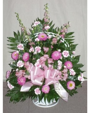 Sympathy Funeral Basket - 5 Flower Arrangement