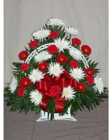 Sympathy Funeral Basket -3 Flower Arrangement