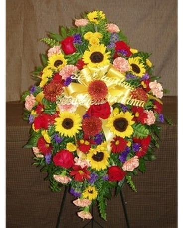 Sympathy Standing Easel - 1 Fall Flower Arrangement