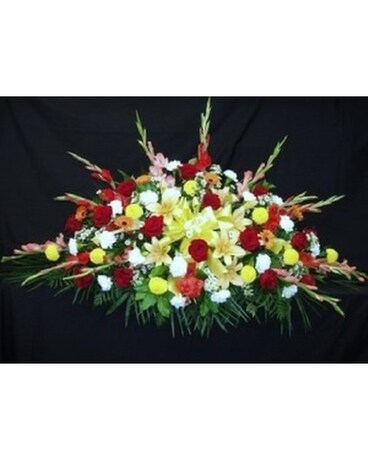 Sympathy Overhead Casket Spray - 3 Flower Arrangement