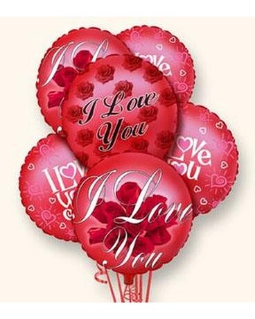 I Love You Balloon Bunch Flower Arrangement