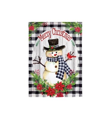 Christmas Flag - Country Plaid Snowman Gifts