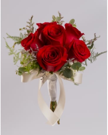 6 Red Rose Hand Tied Bouquet