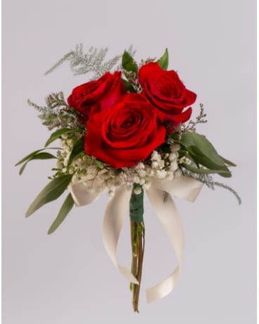 3 Red Rose Hand Tied Bouquet Bouquet