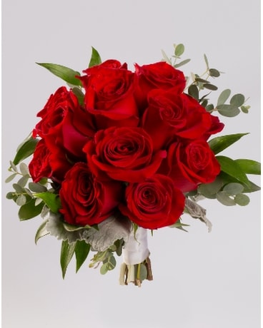 12 Red Rose Hand Tied Bouquet Bouquet